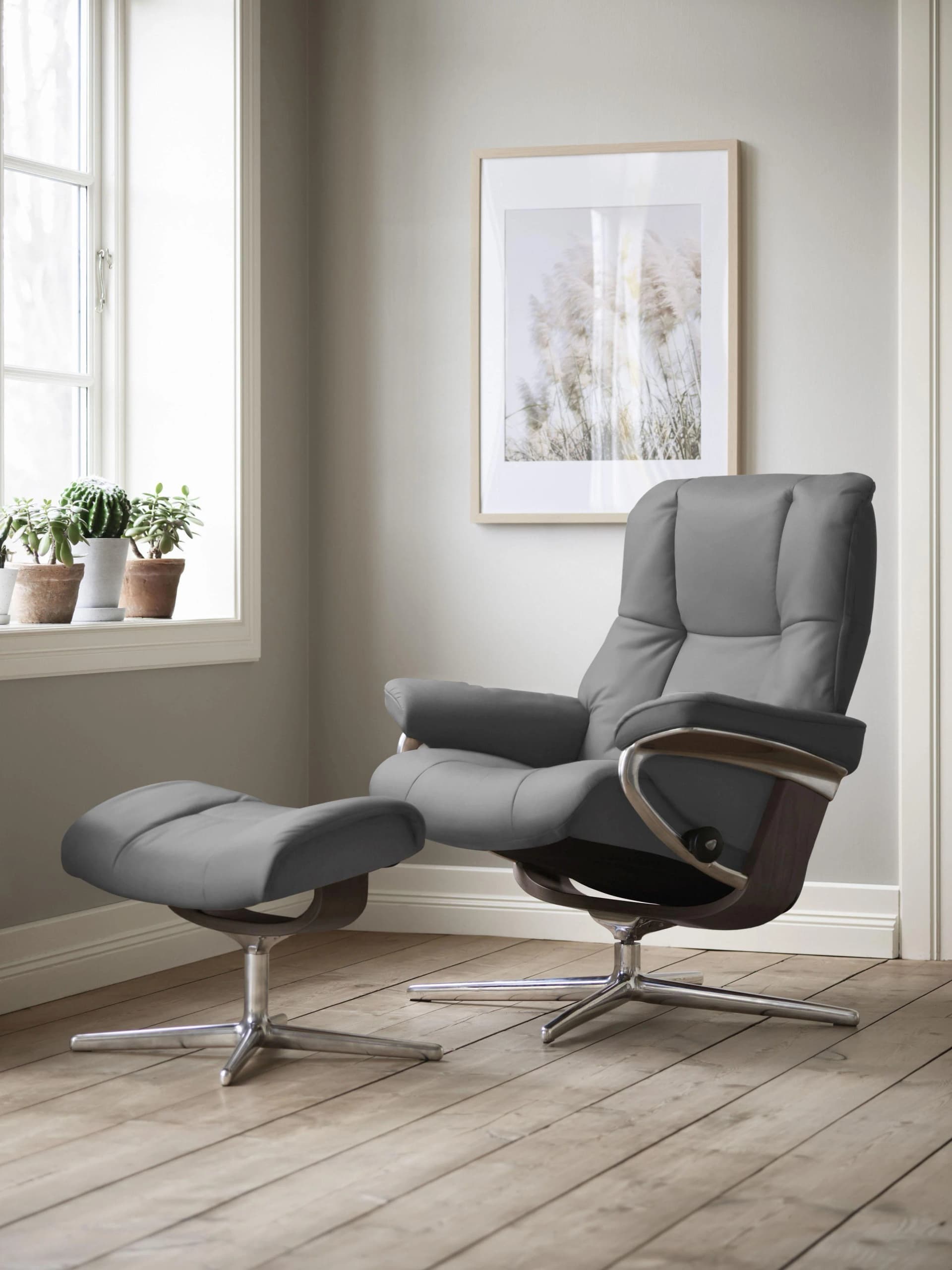 STRESSLESS Mayfair Relaxsessel Grau Microfaser Cross Base