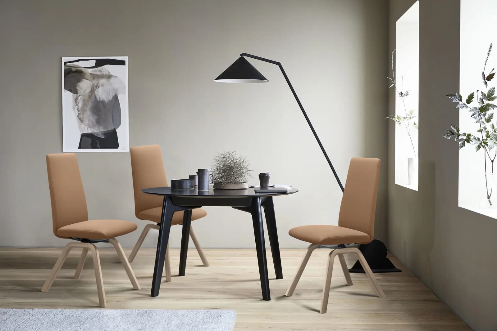 STRESSLESS Laurel Polsterstuhl Taupe Eiche High Back
