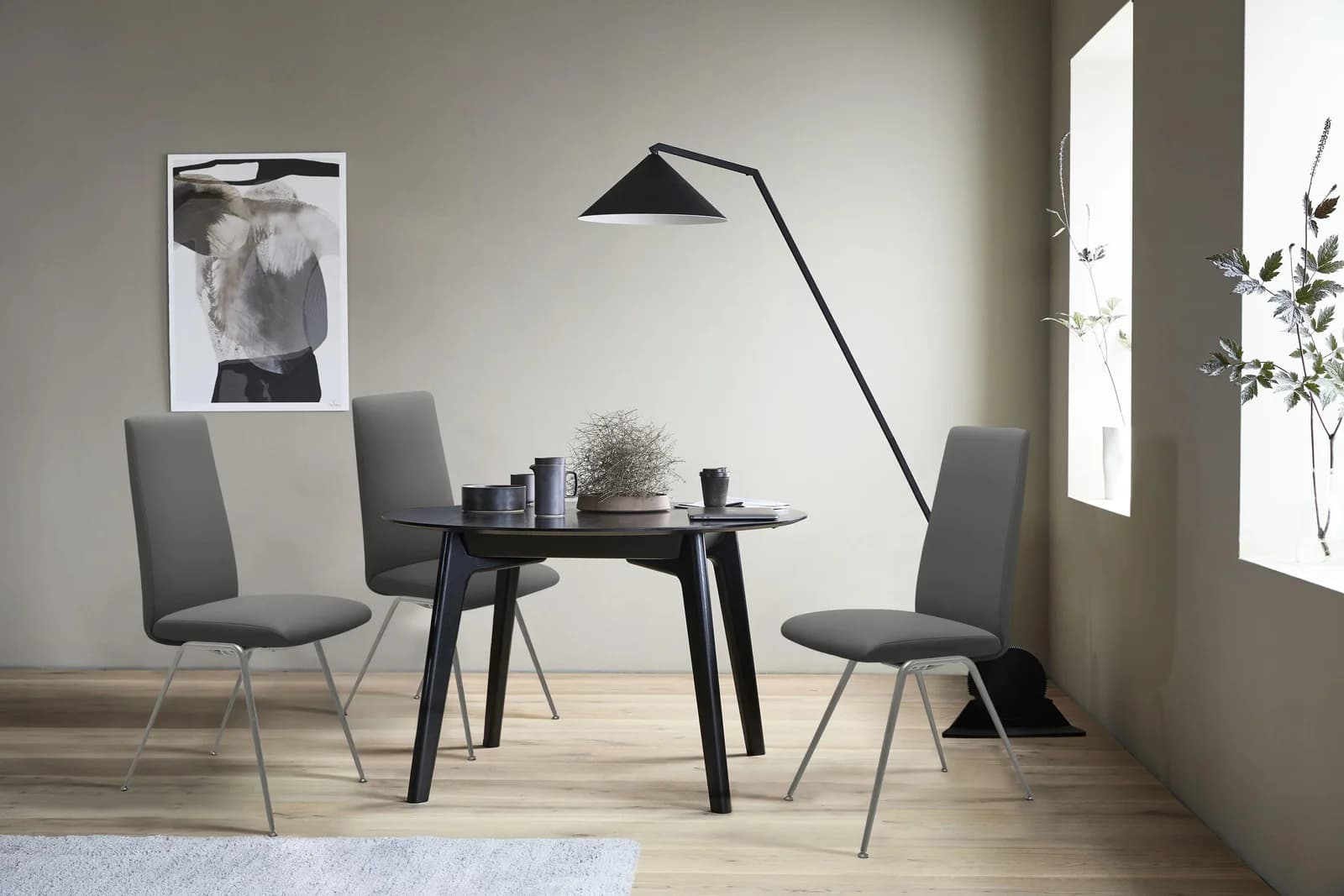 STRESSLESS Laurel Polsterstuhl Grau Leder PALOMA