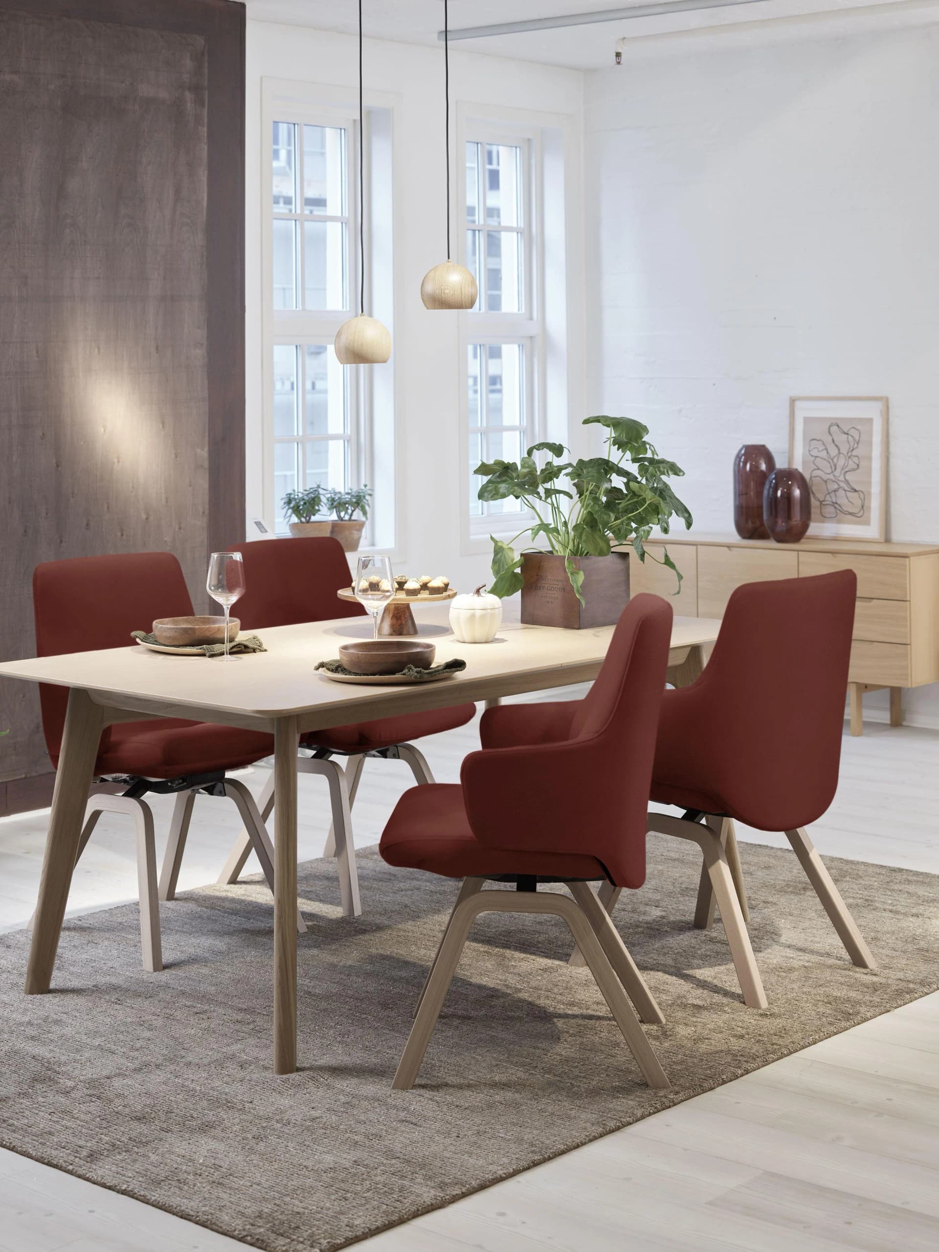 STRESSLESS Laurel Polsterstuhl Rot Schwarz Microfaser DINAMICA