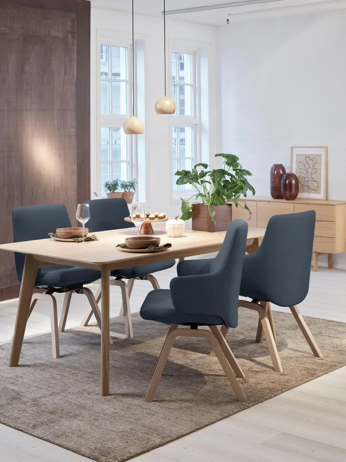 STRESSLESS Laurel Polsterstuhl Blau Schwarz Microfaser DINAMICA