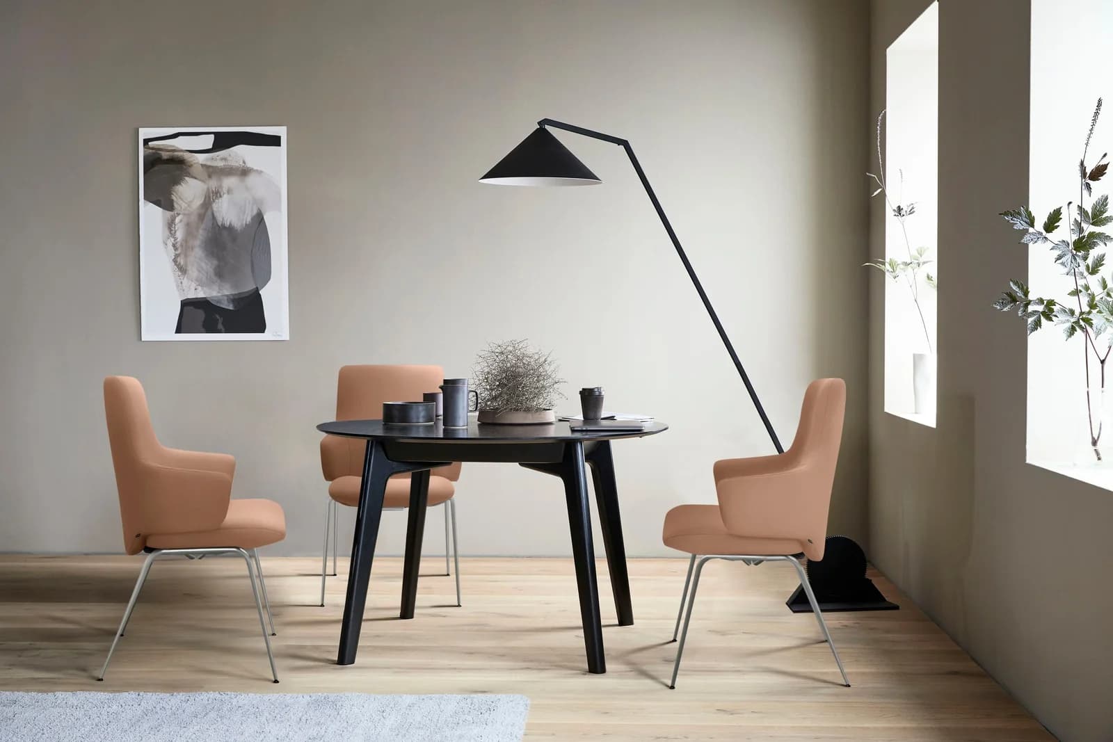 Polsterstuhl STRESSLESS Laurel Leder BATICK Schwarz Matt