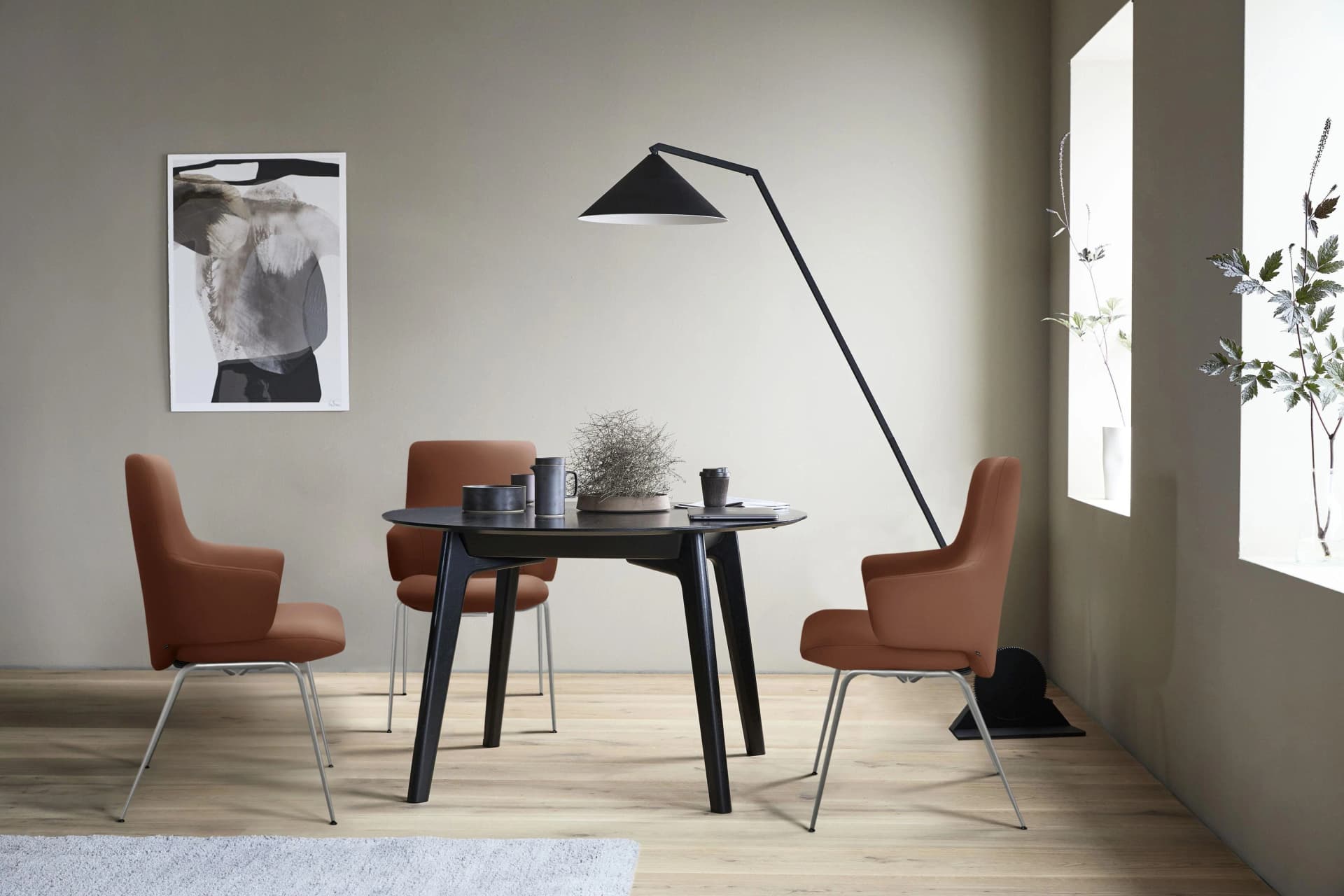 STRESSLESS Laurel Polsterstuhl Leder PALOMA Schwarz Matt