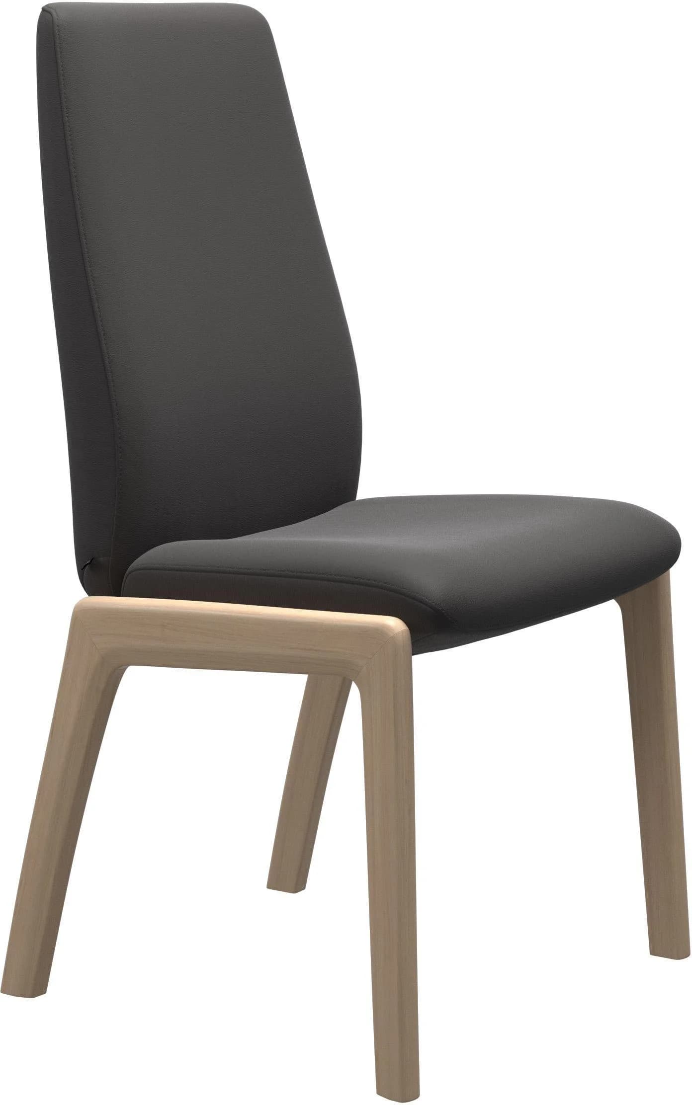 STRESSLESS Laurel Polsterstuhl grau Leder PALOMA Walnuss