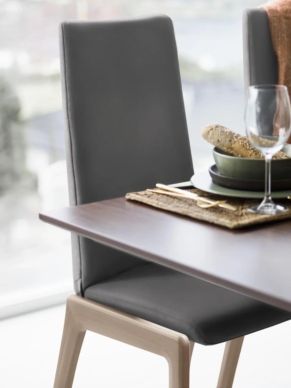 Stressless Laurel Polsterstuhl Grau Leder PALOMA Skandinavisch