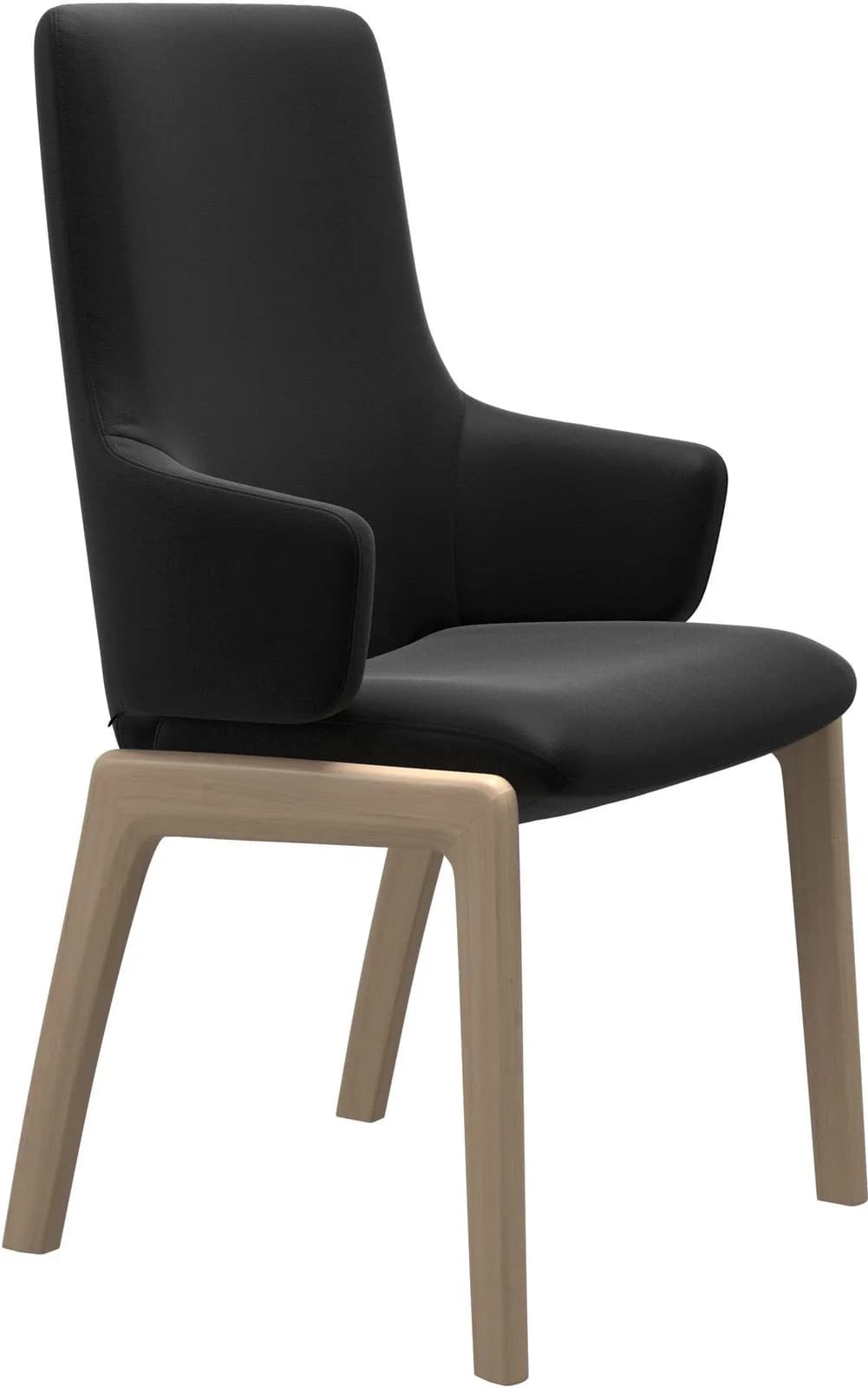 STRESSLESS Laurel Polsterstuhl Schwarz Leder Walnuss High Back