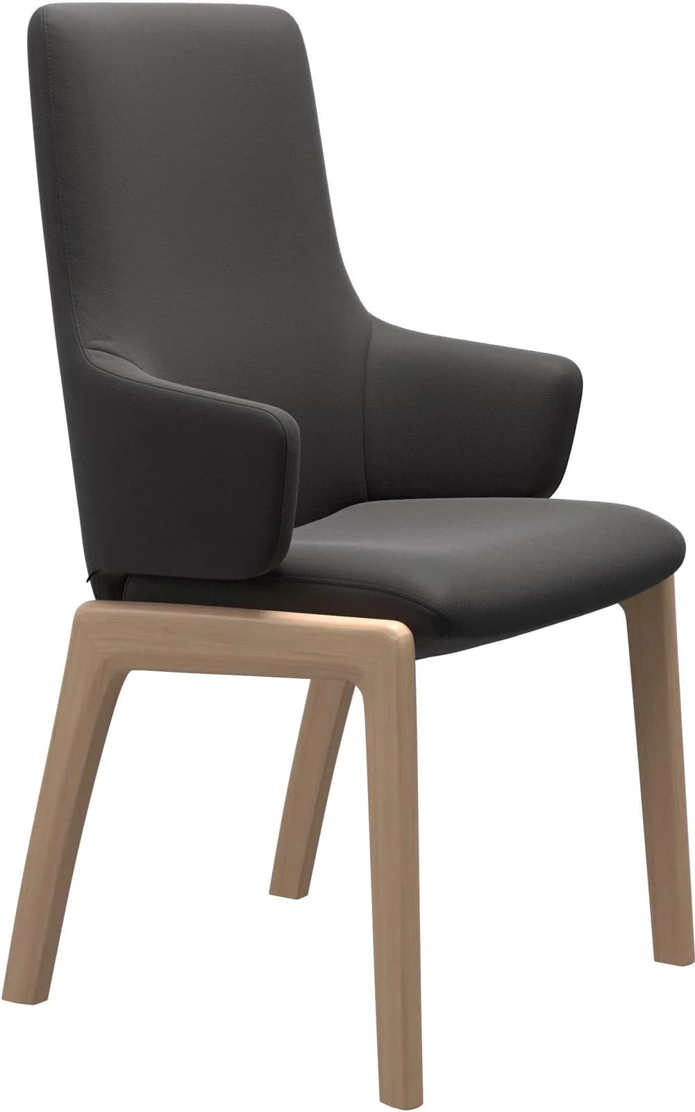 STRESSLESS Laurel Polsterstuhl Grau Eiche Natur Leder PALOMA