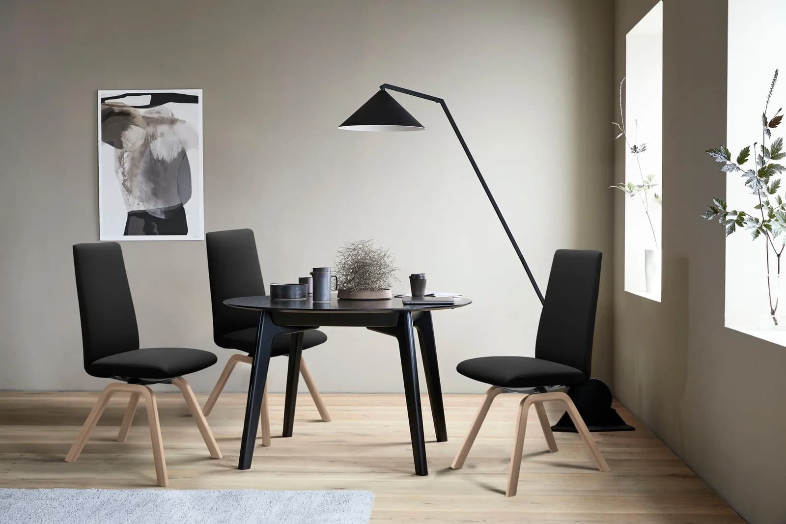 STRESSLESS Laurel Polsterstuhl Schwarz Leder BATICK