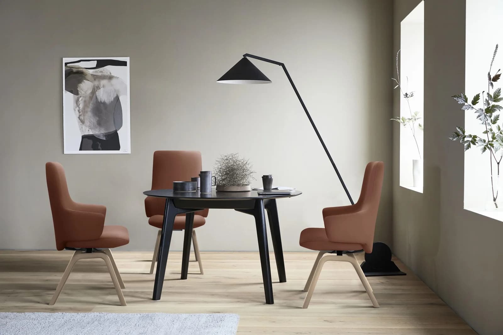 STRESSLESS Laurel Polsterstuhl Leder braun Walnuss High Back