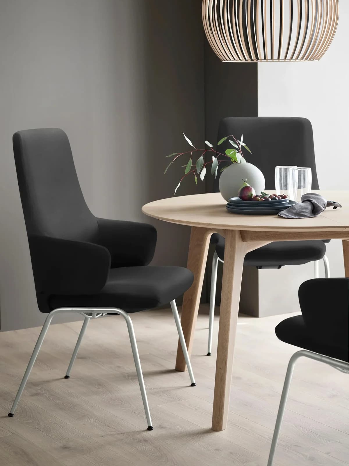 Polsterstuhl STRESSLESS Laurel Schwarz Leder BATICK Chrom Matt