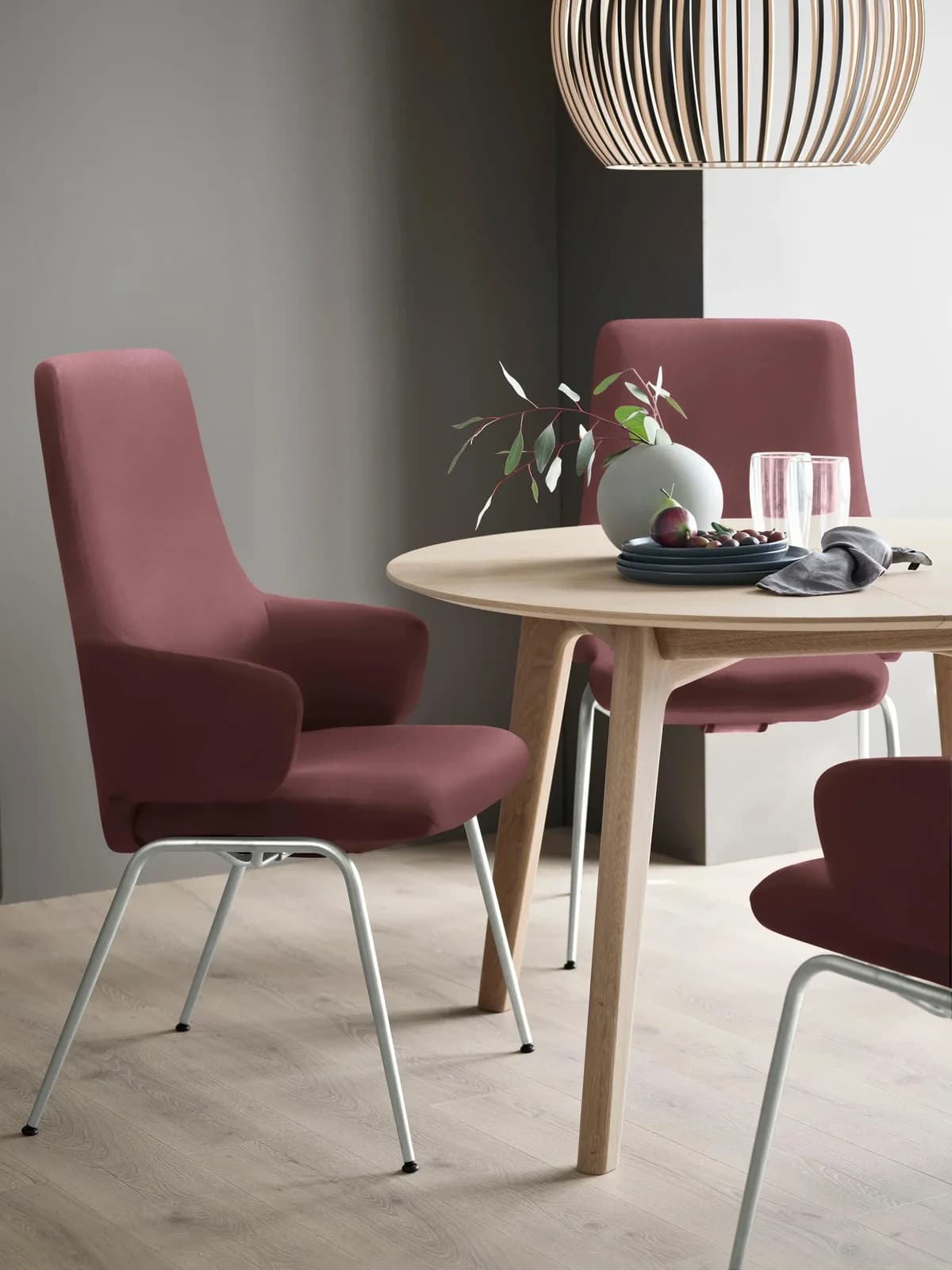 STRESSLESS Laurel Polsterstuhl Bordeaux Leder Chrom
