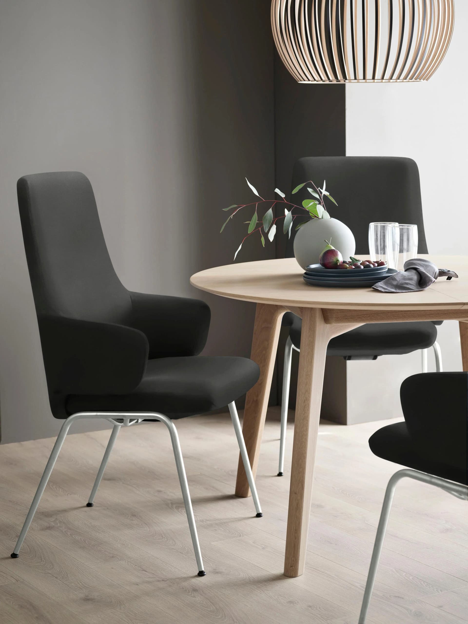 STRESSLESS Laurel Polsterstuhl Schwarz Leder PALOMA Chrom Matt