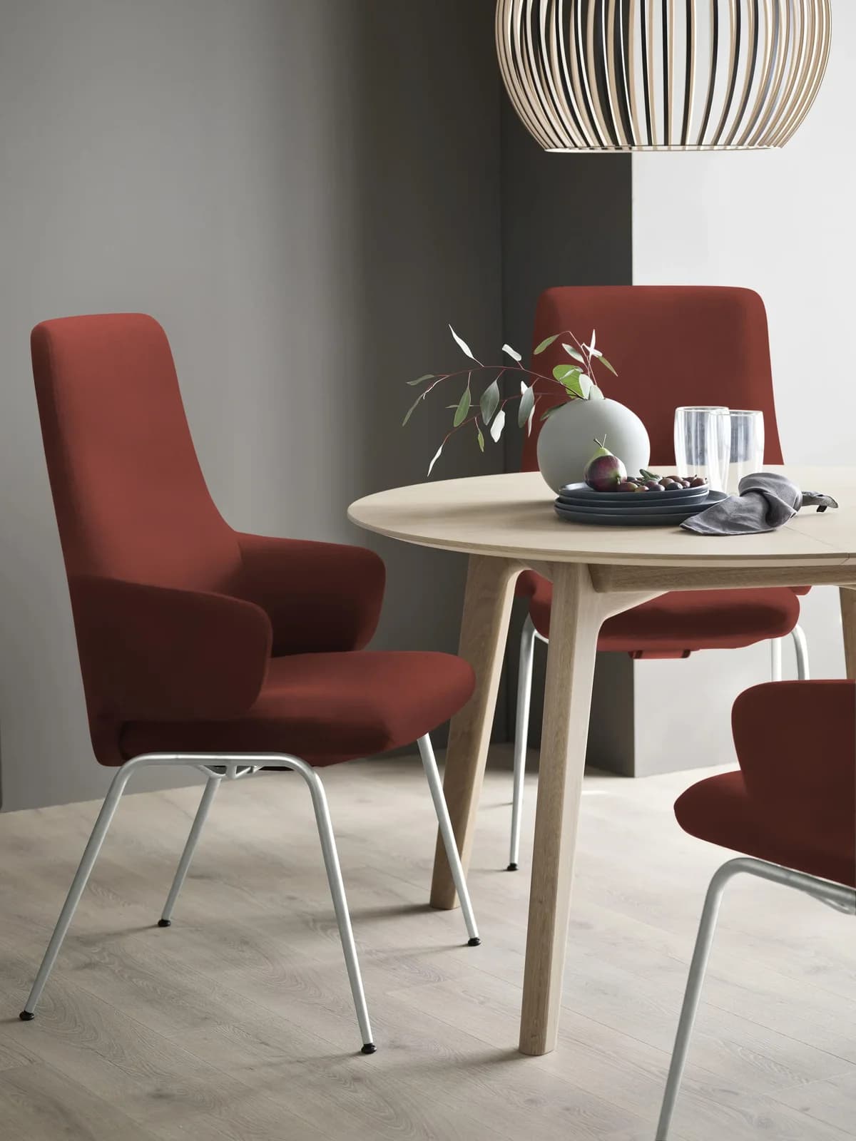 STRESSLESS Laurel Polsterstuhl Rot Microfaser mit Stahlbeinen