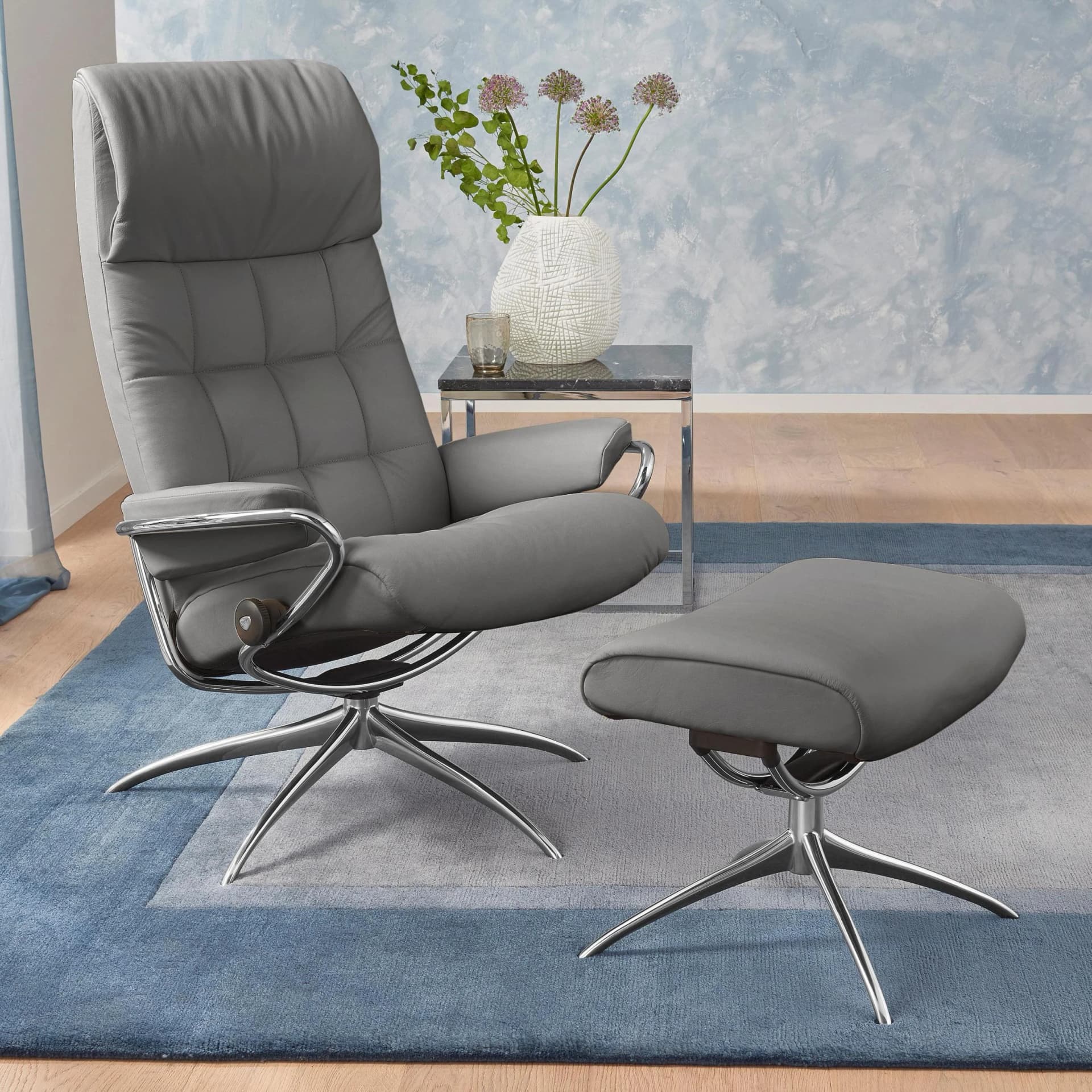 Relaxsessel STRESSLESS London Grau Leder BATICK