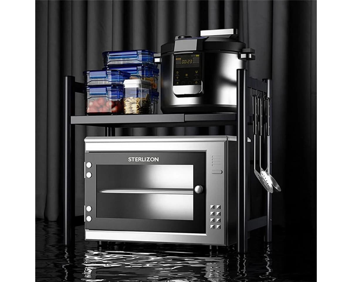 Bellaro Life Ausziehbares Mikrowellenregal Schwarz - Bild 4