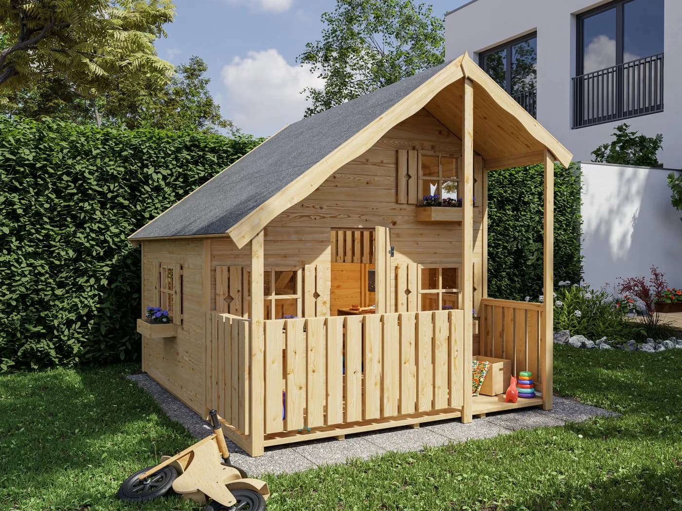 Belladoor Spielhaus Tom 260x253 cm Naturbelassen - Bild 5