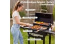 HOMAVO Holzkohlegrill mit Deckel & Seitentischen, höhenverstellbar Bild 5