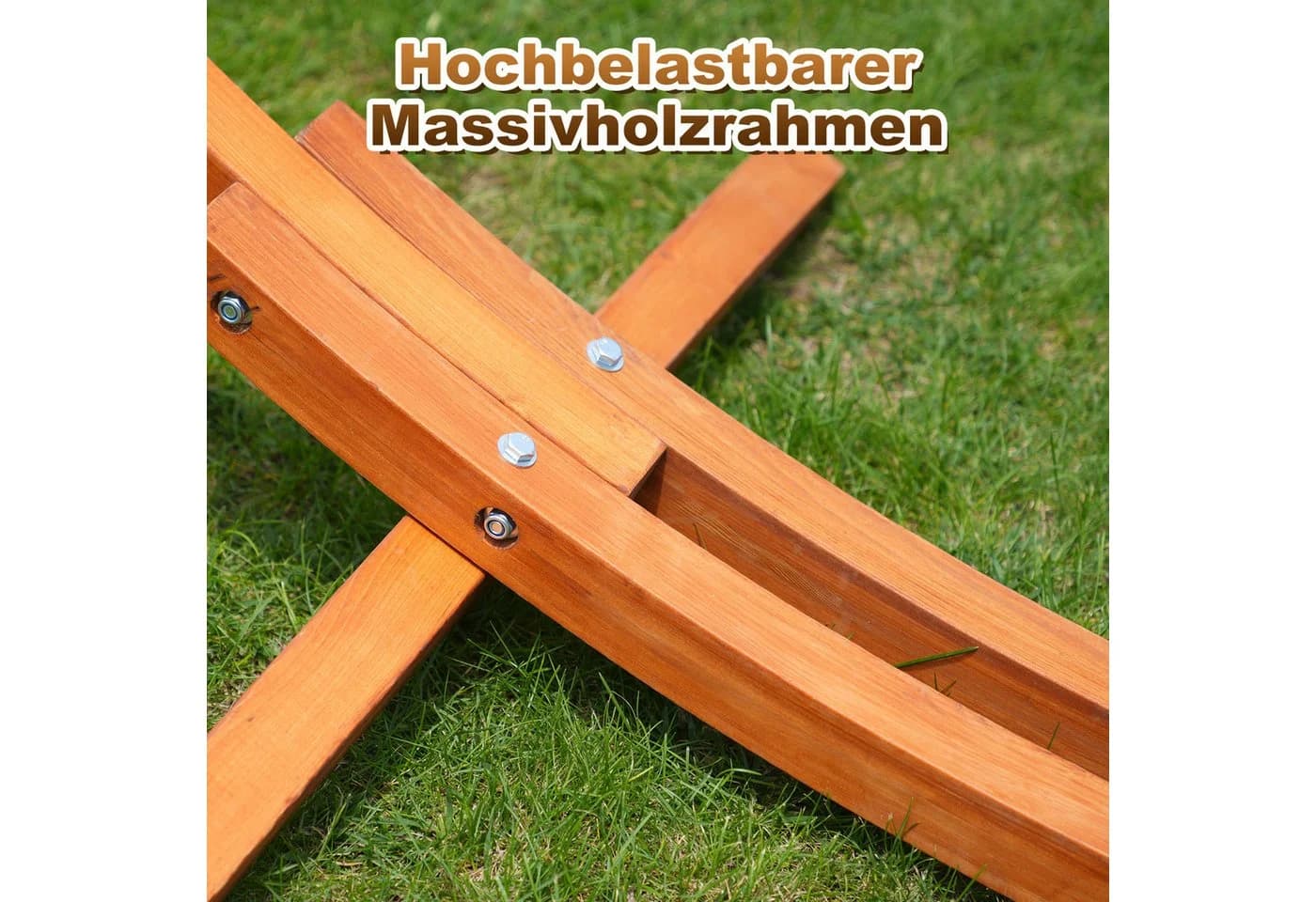 HOMAVO Hängematte mit Gestell, 200kg Belastbarkeit, 2 Hängematten - Bild 4