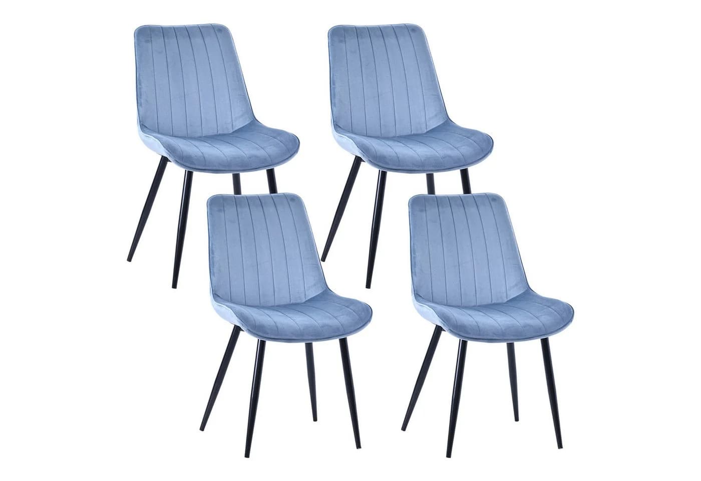 HOMAVO Esszimmerstuhl Stuhlset Blau Samt 4er Set - Bild 2