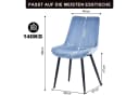HOMAVO Esszimmerstuhl Stuhlset Blau Samt 4er Set Bild 4