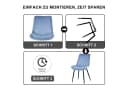 HOMAVO Esszimmerstuhl Stuhlset Blau Samt 4er Set Bild 5