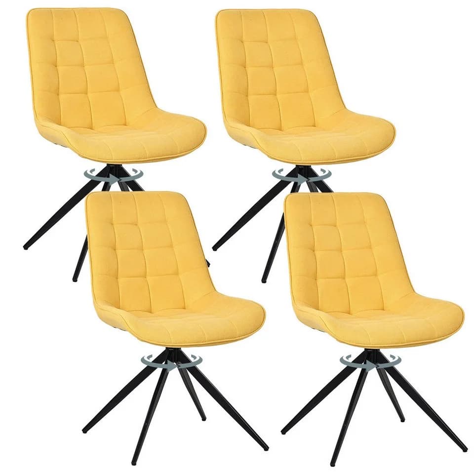 HOMAVO Esszimmerstuhl 4er-Set mit Drehfunktion Gelb - Bild 2