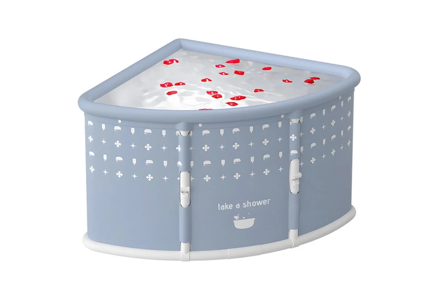 Rutaqian Faltbare Babybadewanne Grau Eckbadewanne - Bild 3
