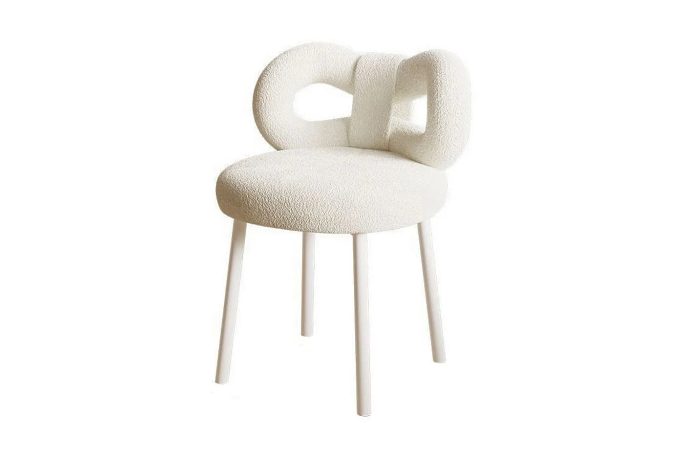 Rutaqian Stuhl mit Bowknot Rückenlehne, Make-Up Stuhl, Einstellbare Fuß Pads, Armless, Dressing Stuhl Seite Tisch Sitz - Bild 2
