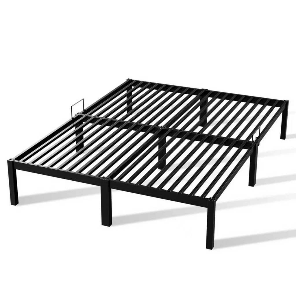 Homavo Metallbett Schwarz Minimalistisch Ohne Kopfteil