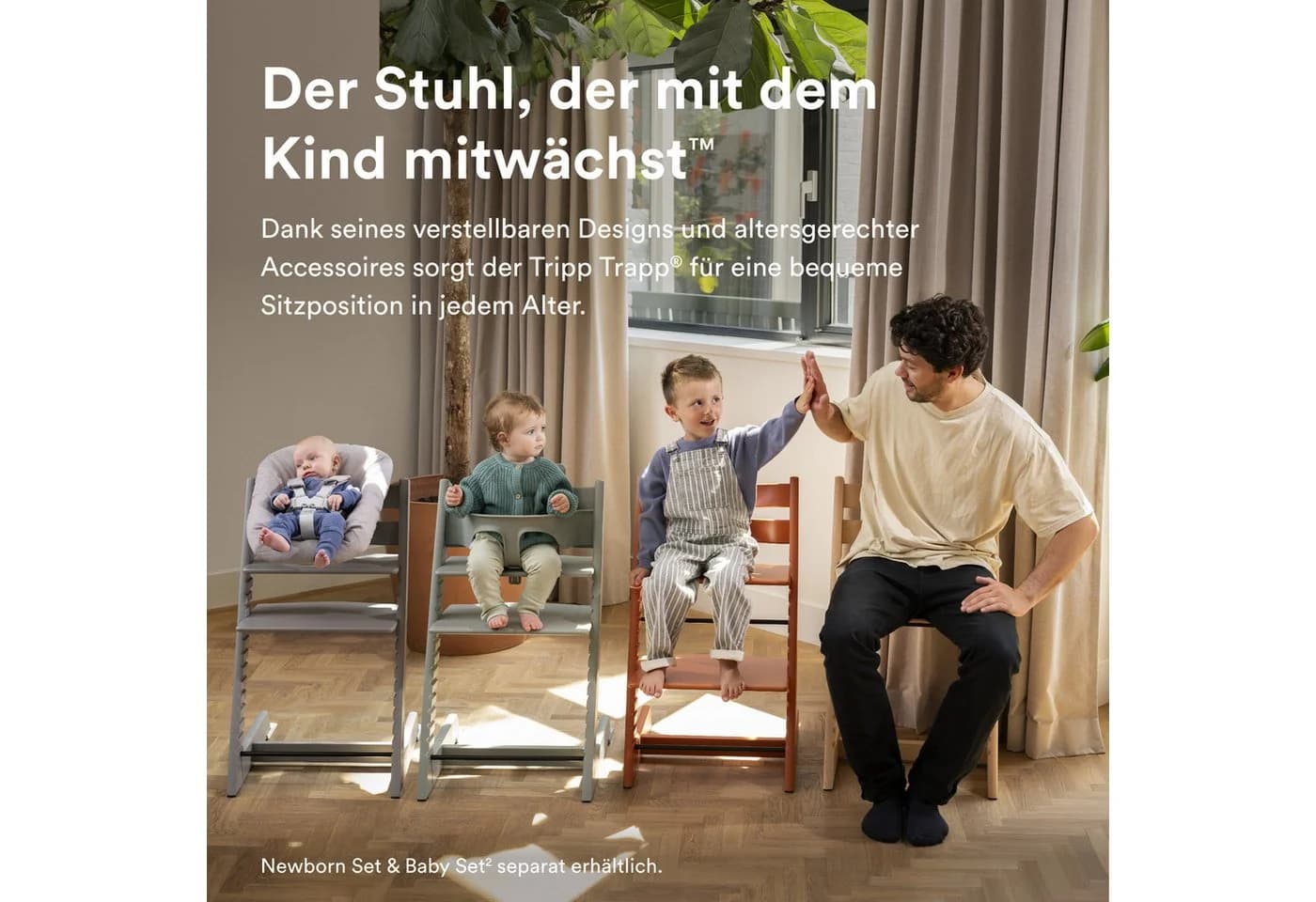 Stokke TRIPP TRAPP Hochstuhl Braun Massivholz Verstellbar