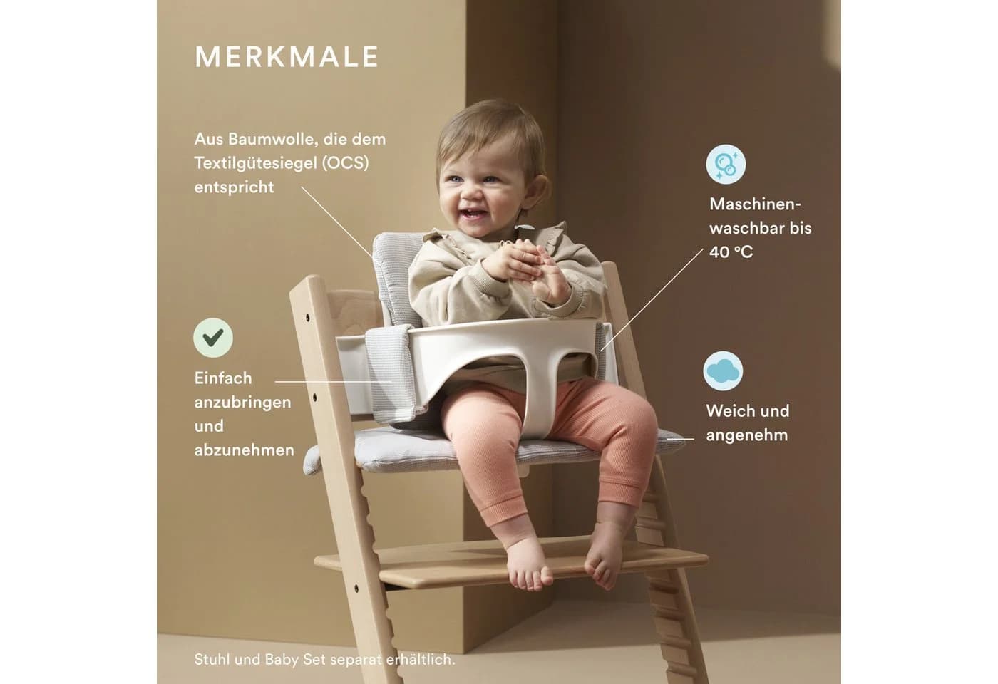 Stokke Hochstuhlauflage Kissen Tripp Trapp Nordic Grey