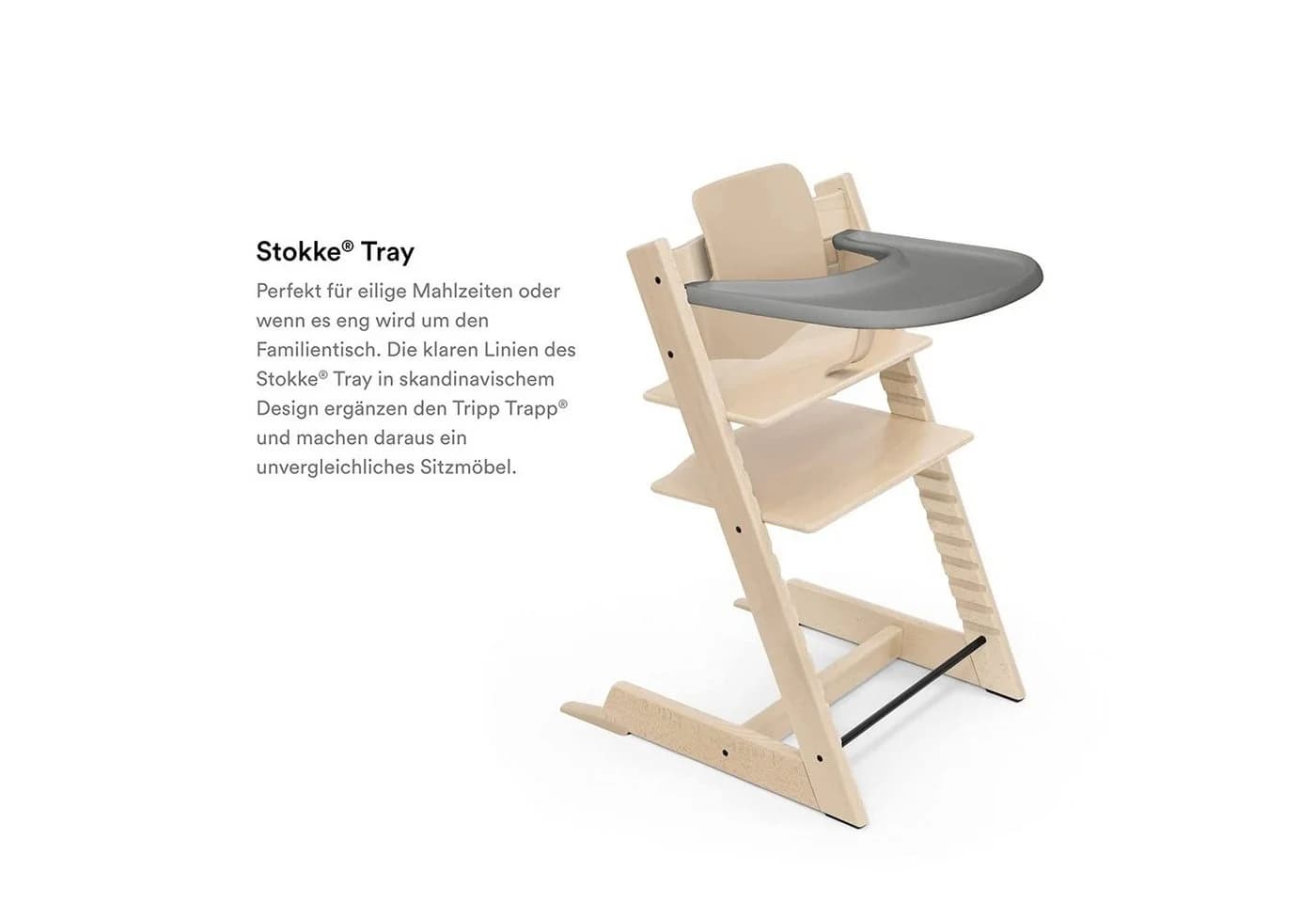 Stokke Hochstuhltablett Tray – Polypropylen Grau für Tripp Trapp - Bild 3