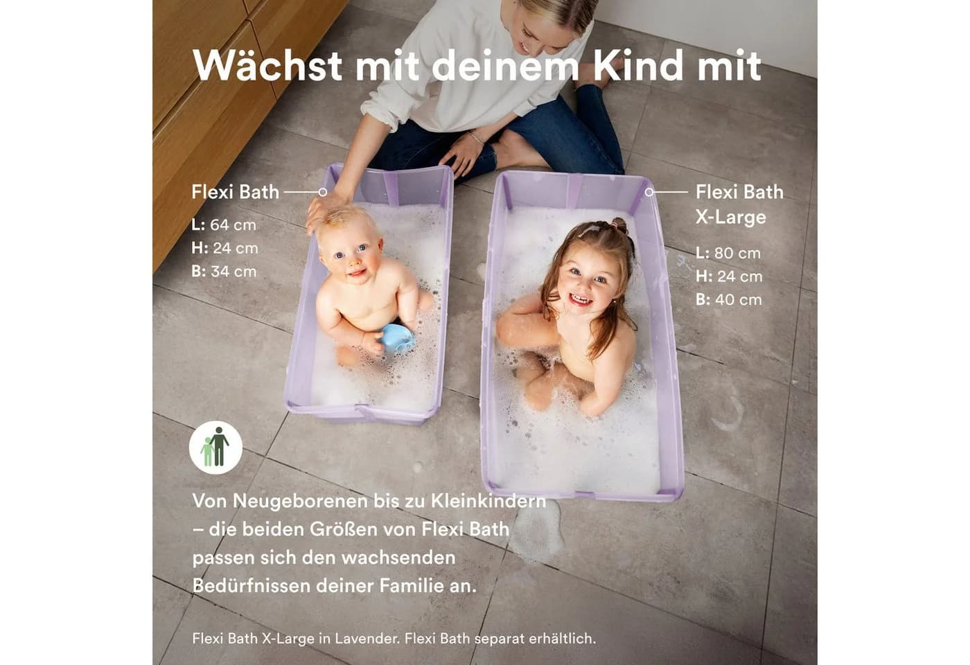Stokke Flexi Bath X-Large Babybadewanne Weiß Faltbar - Bild 4
