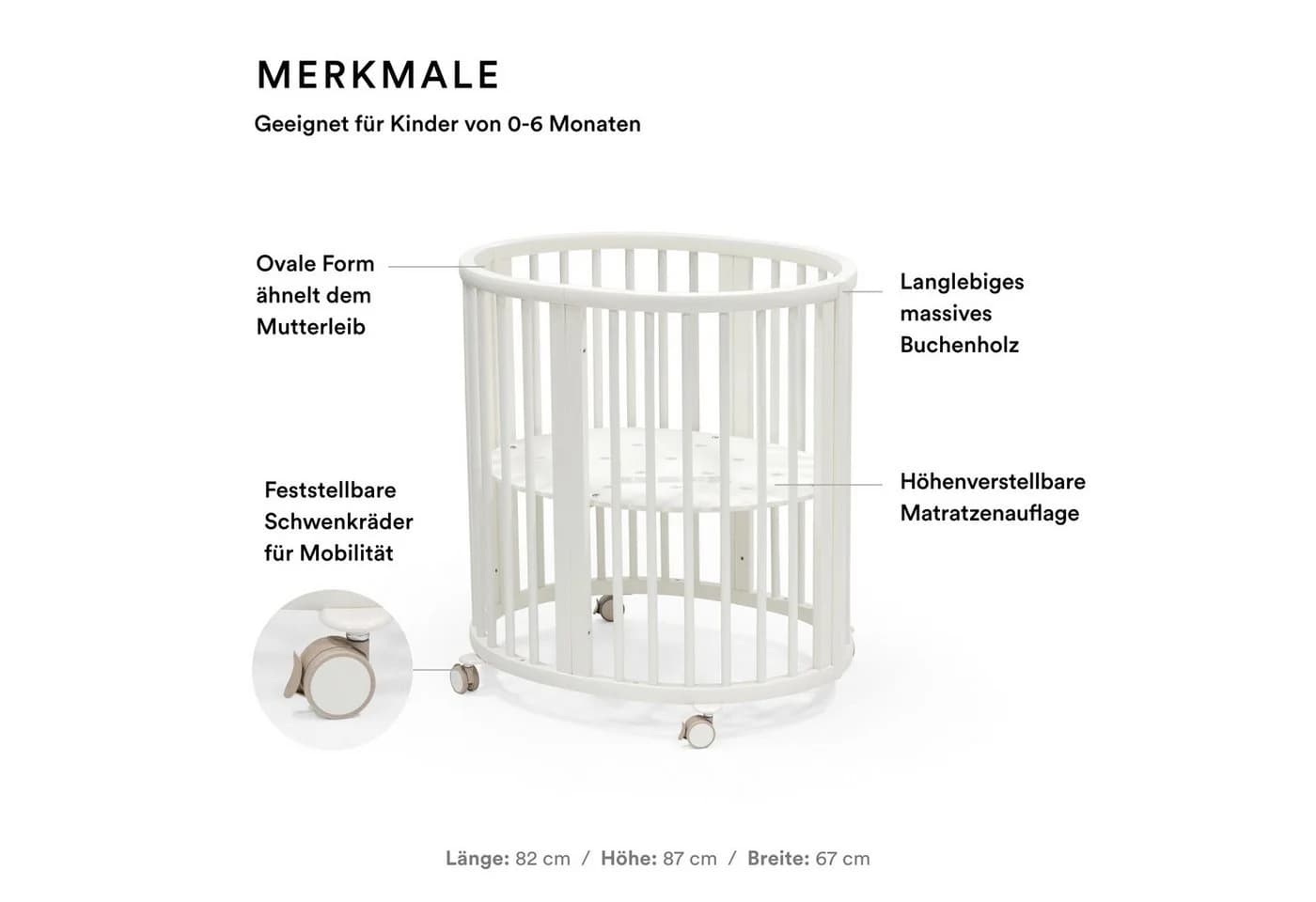 Stokke Babybett Sleepi Mini V3 Weiß Buchenholz