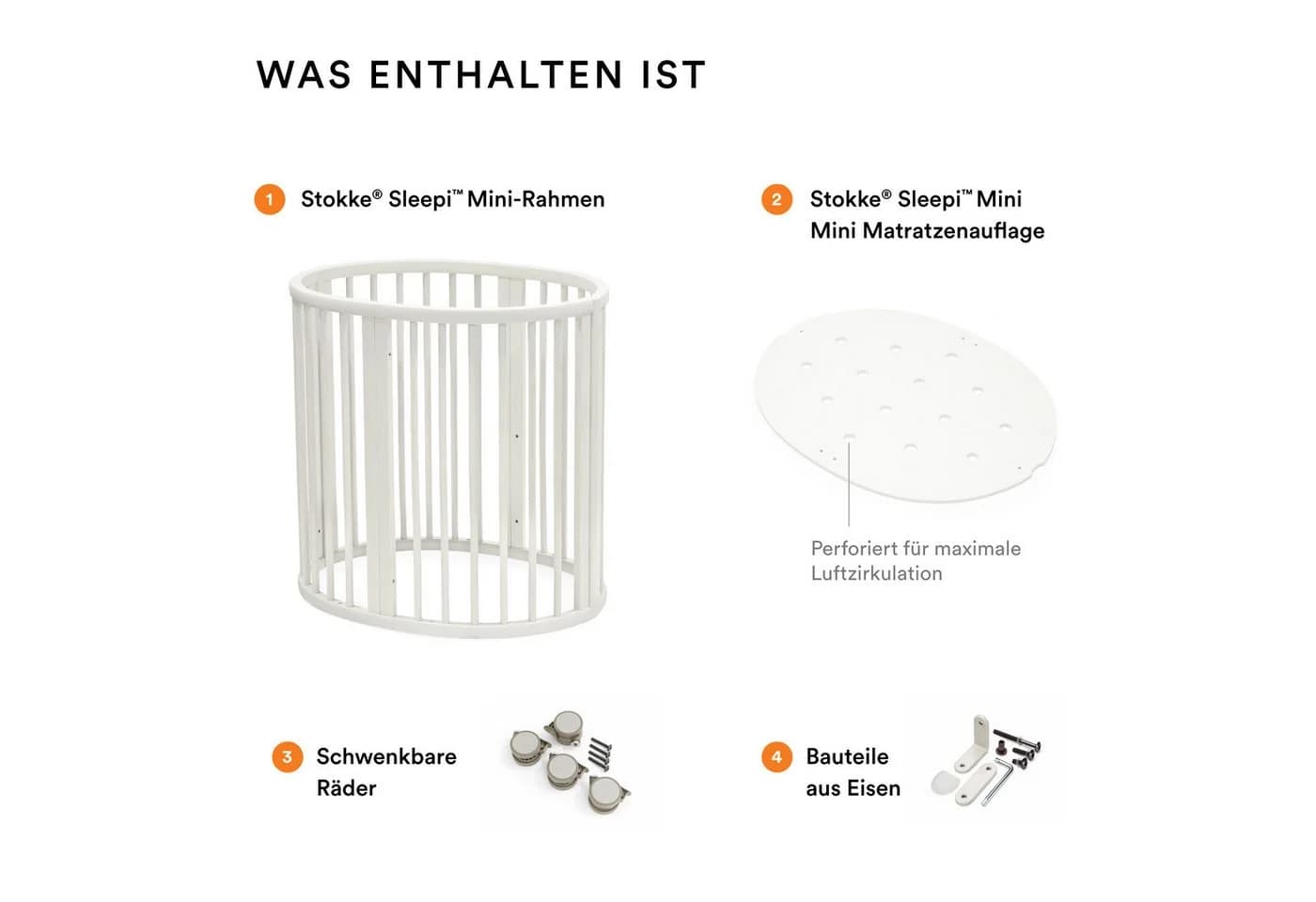 Stokke Babybett Sleepi Mini V3 Weiß Buchenholz - Bild 3