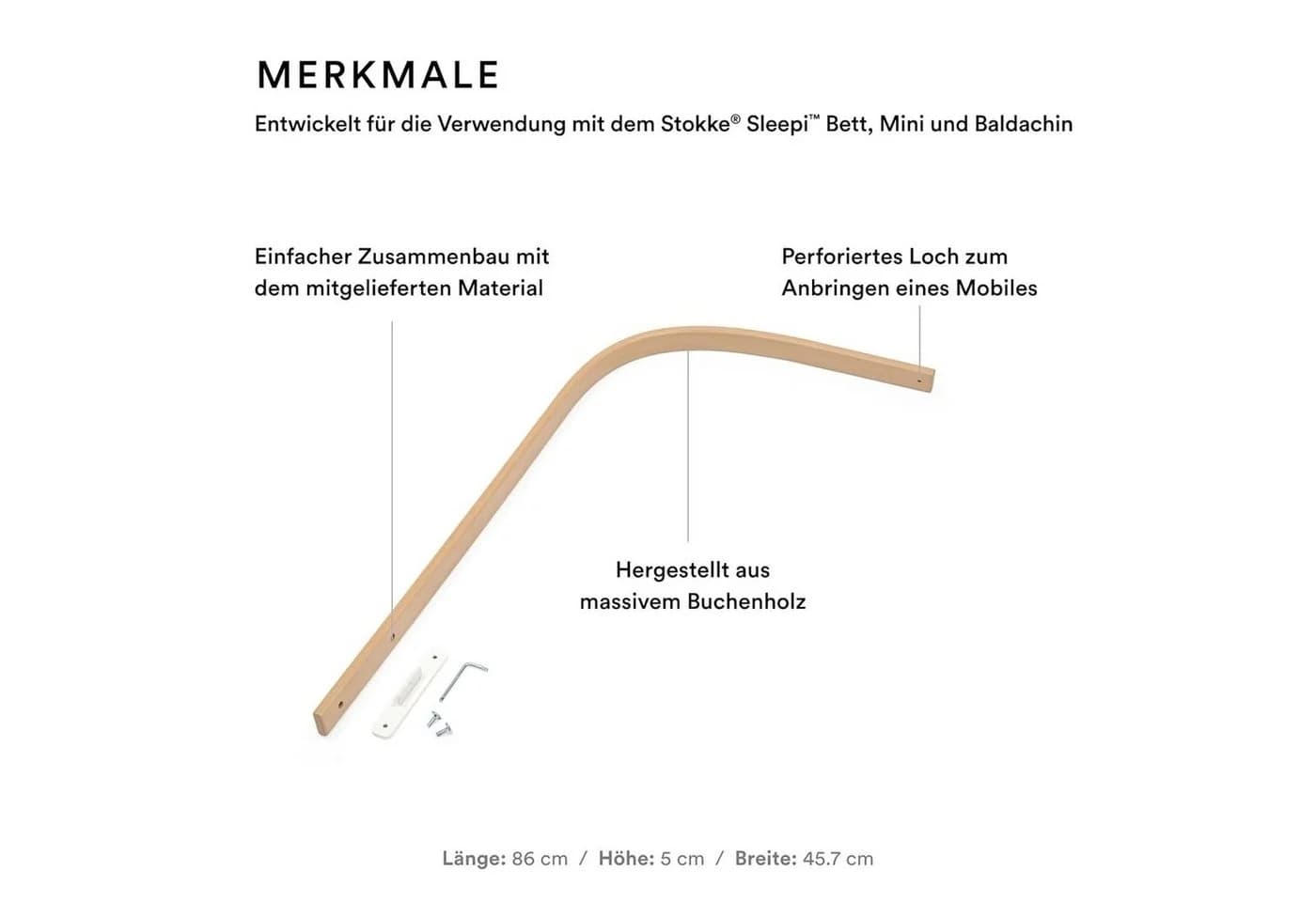 Stokke Himmelstange Sleepi Himmelstange V3 - Massivholz
