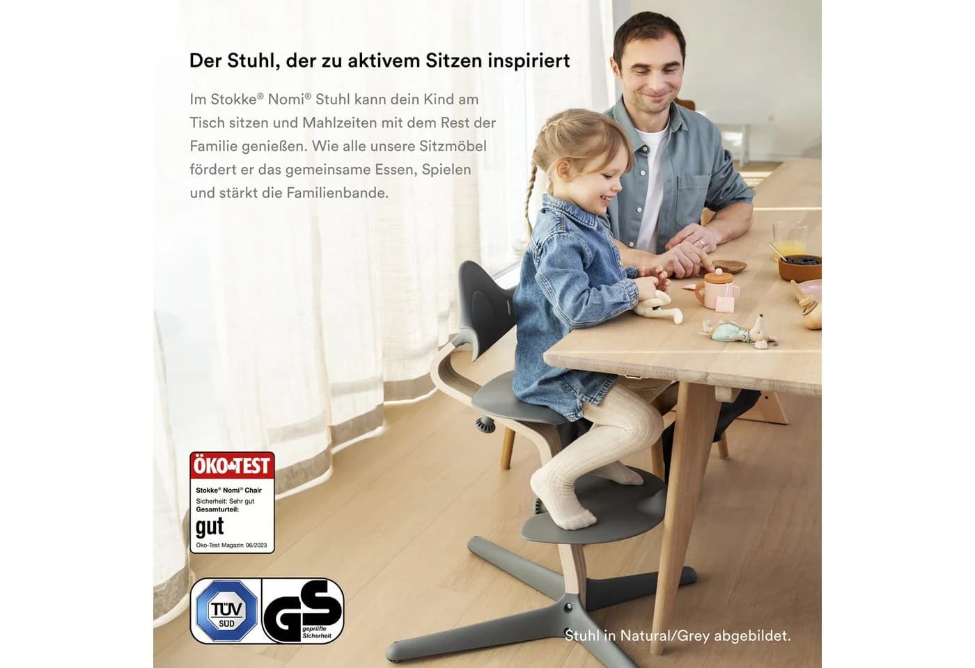 Stokke Hochstuhl Nomi Grau Eiche - Bild 4