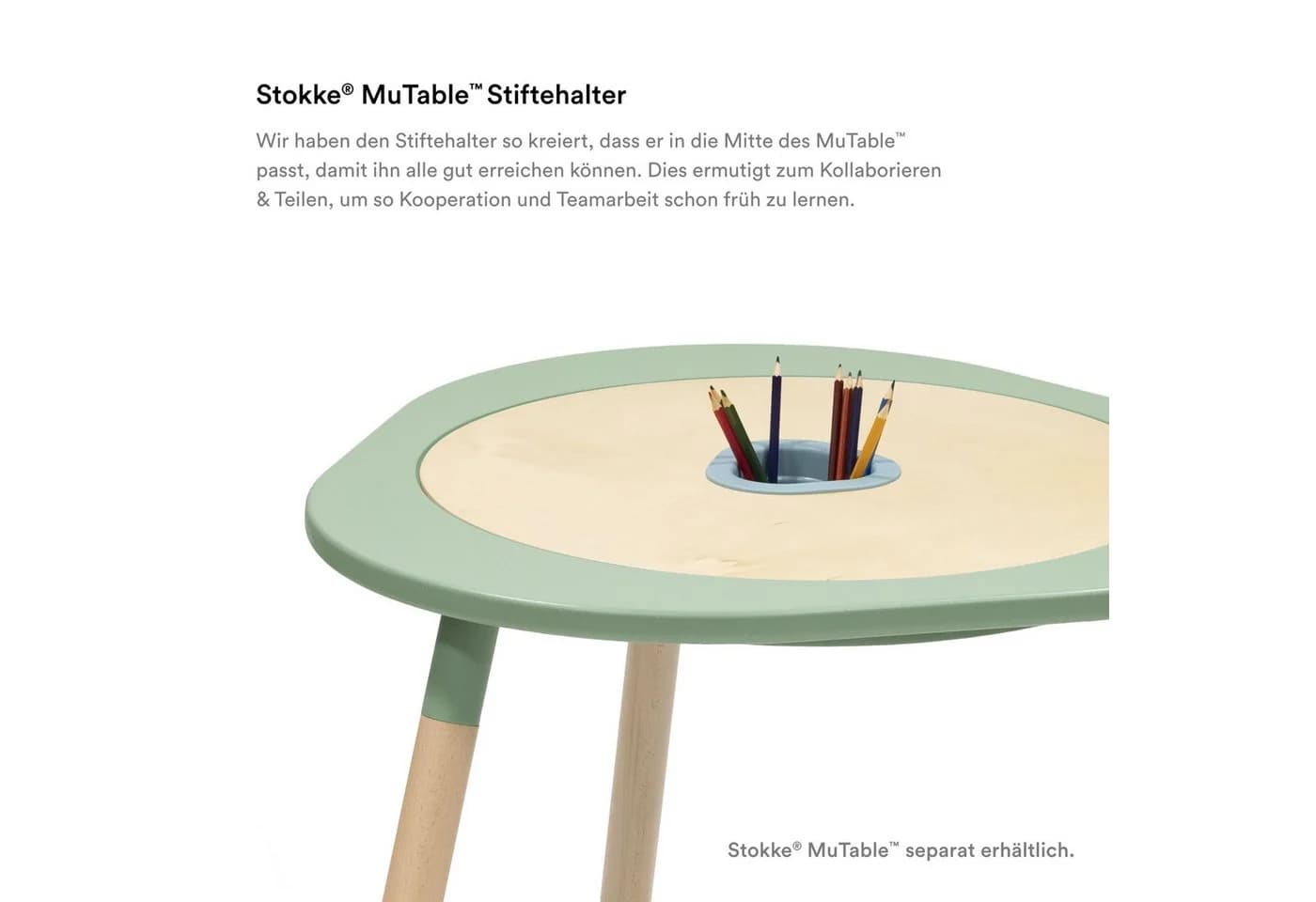Stokke MuTable Stifthalter V2 Blau - Integrierter Organizer für Spieltisch - Bild 3
