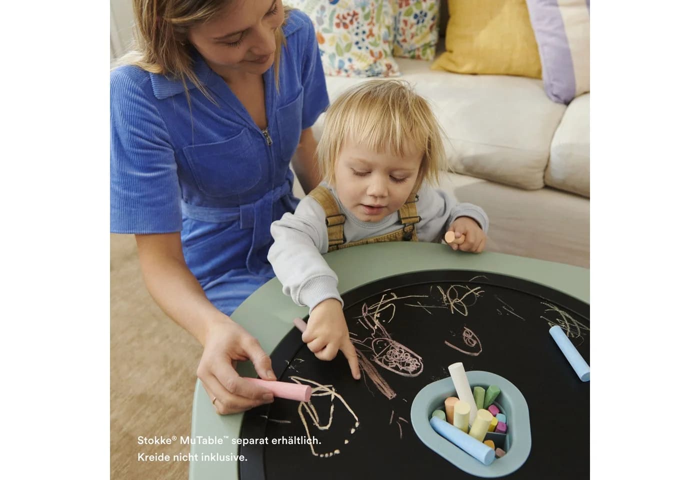 Stokke MuTable Stifthalter V2 Blau - Integrierter Organizer für Spieltisch - Bild 4
