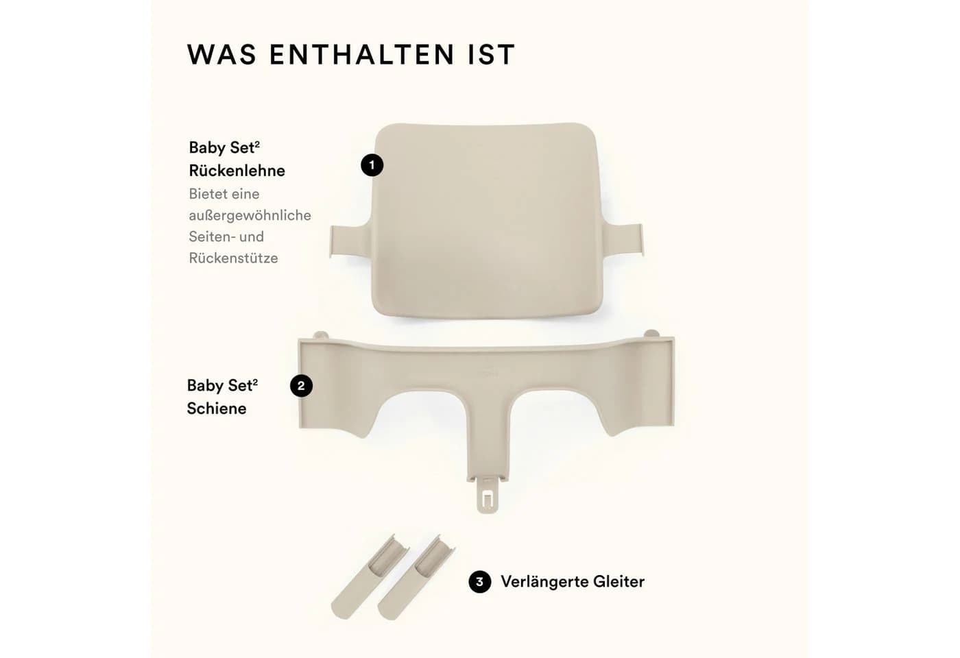 Stokke Hochstuhlaufsatz Baby Set² für Tripp Trapp Hochstuhl Vanilla White - Bild 4