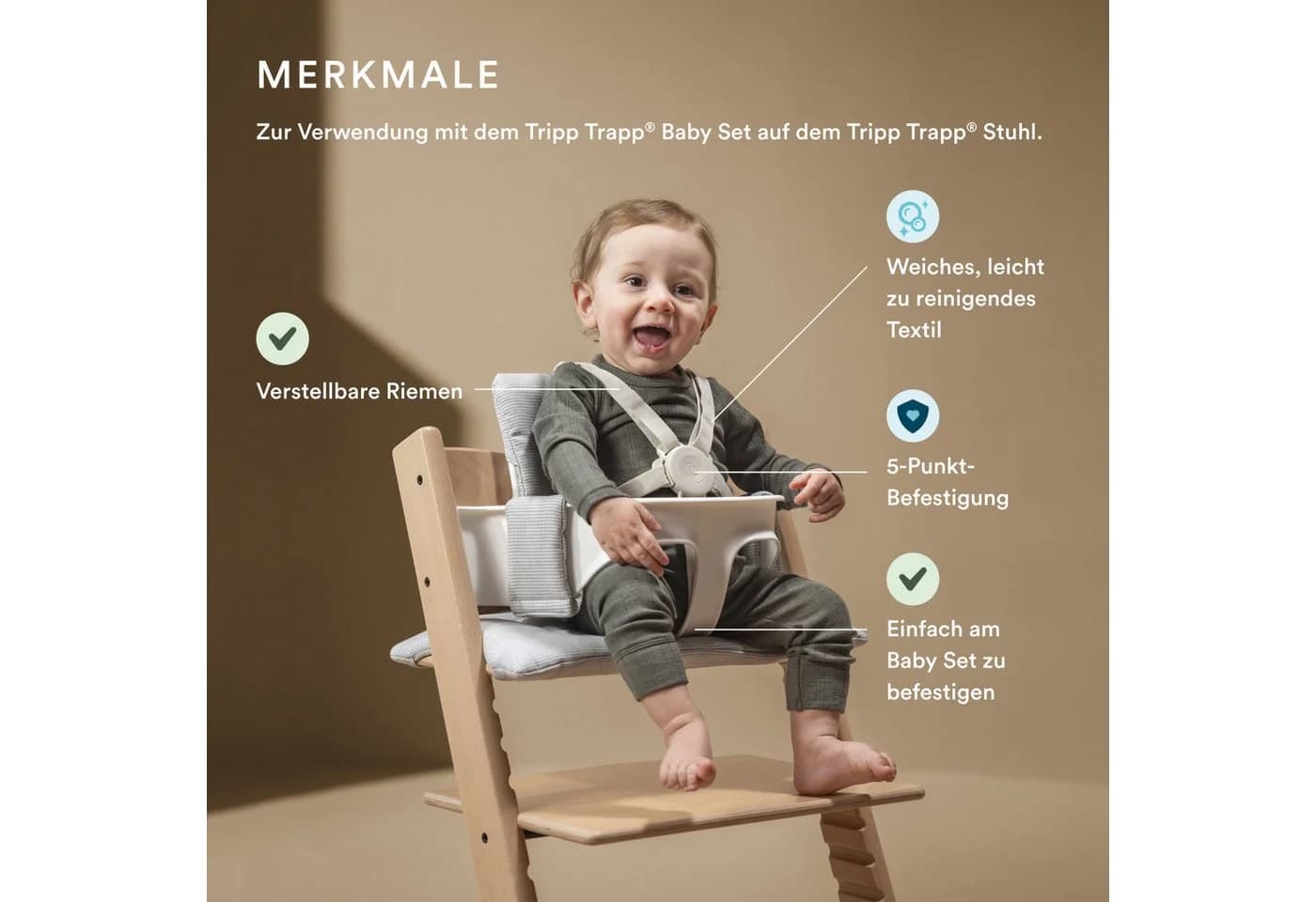 Stokke Haltegurt² 5-Punkt-Gurt für Tripp Trapp Hochstuhl Beige/Braun