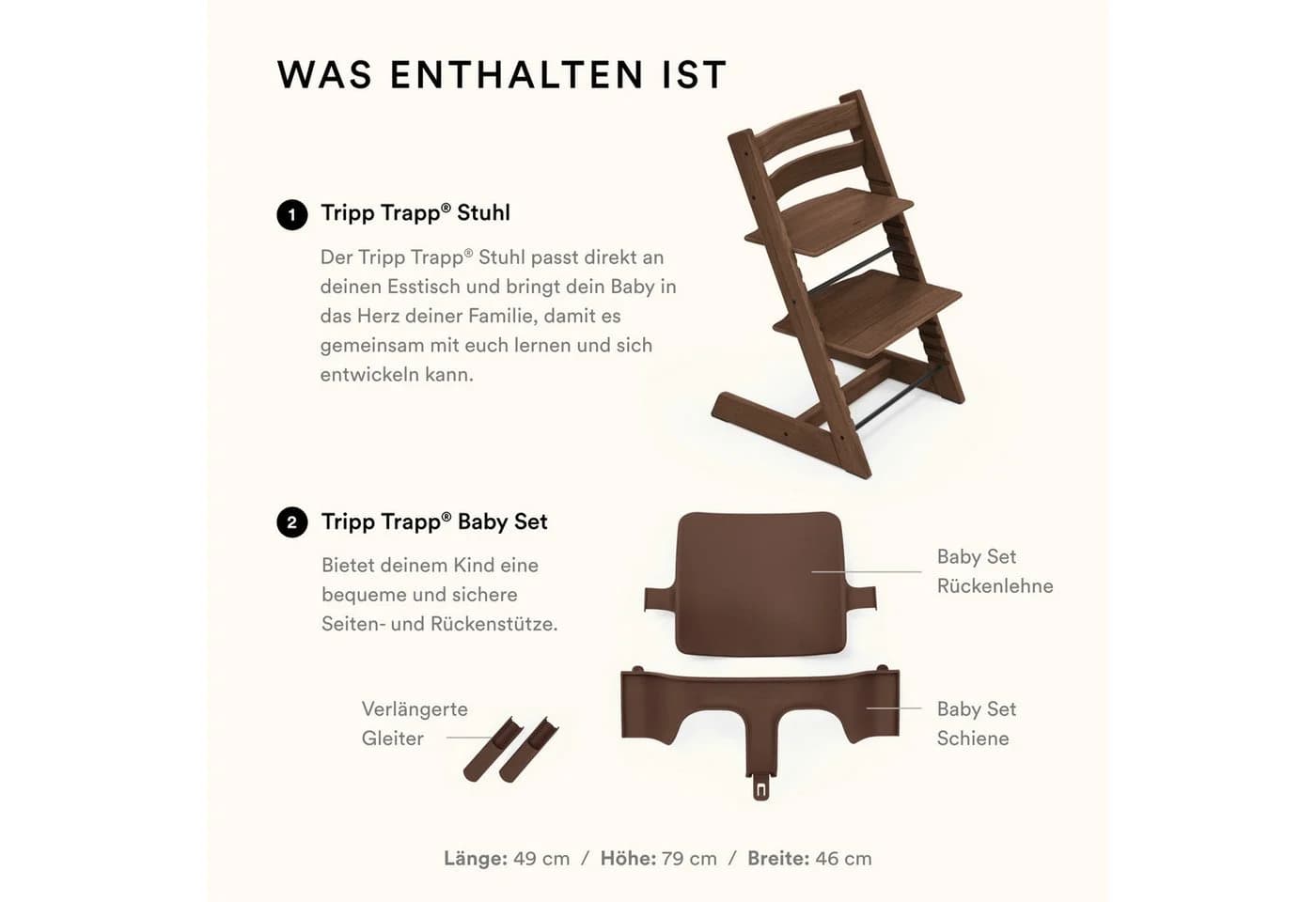 Stokke Tripp Trapp Hochstuhl mit Baby Set Buche Braun - Bild 4