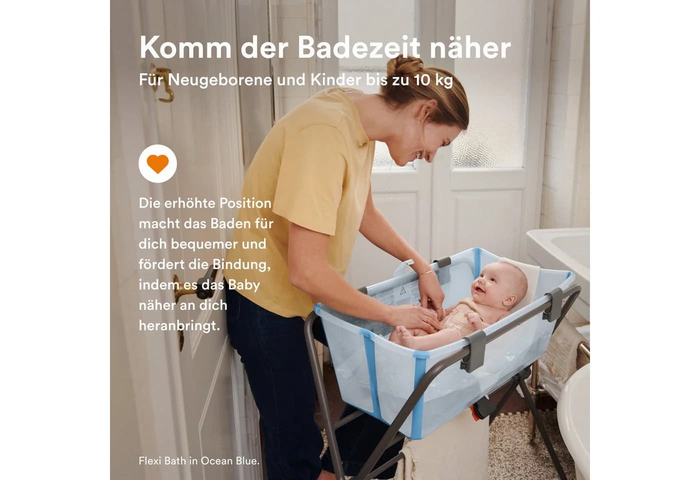 Stokke Flexi Bath® Badewanne mit Stand und Newborn Support Set Beige