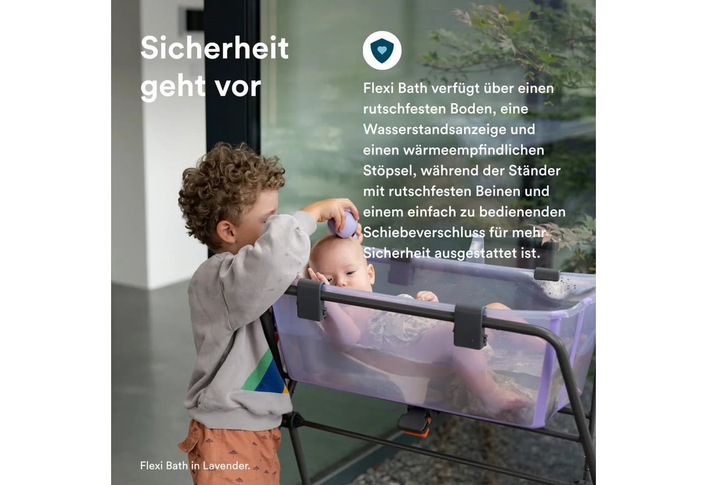 Stokke Flexi Bath® Badewanne mit Stand und Newborn Support Set Beige - Bild 3