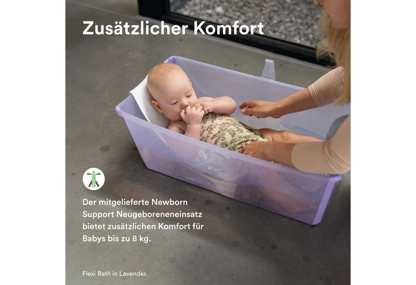 Stokke Flexi Bath® Badewanne mit Stand und Newborn Support Set Beige - Bild 4