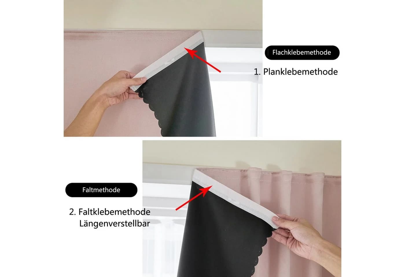 Diwzbyn Selbstklebendes Verdunklungsrollo Rosa - Bild 3