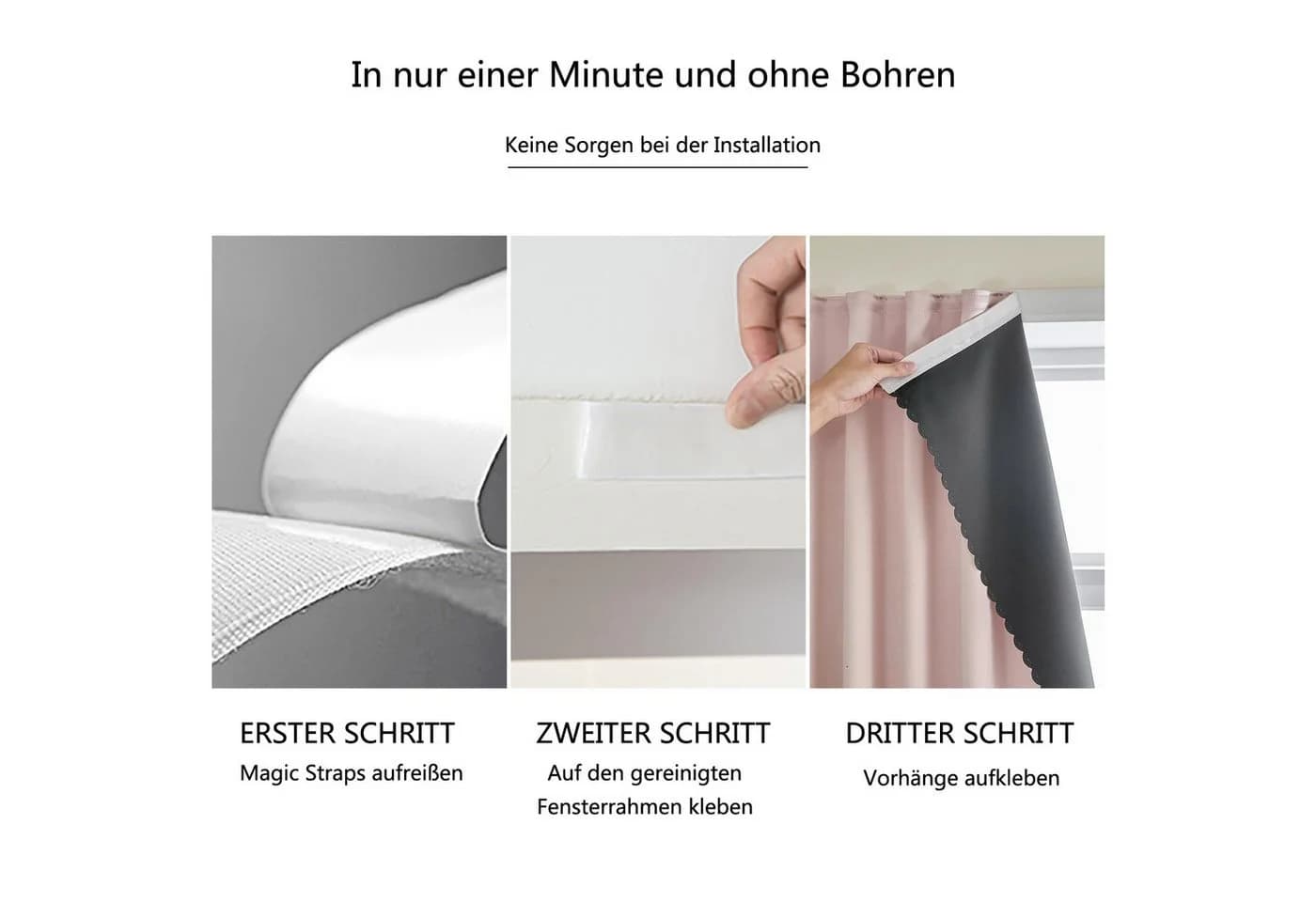 Diwzbyn Selbstklebendes Verdunklungsrollo Rosa - Bild 4
