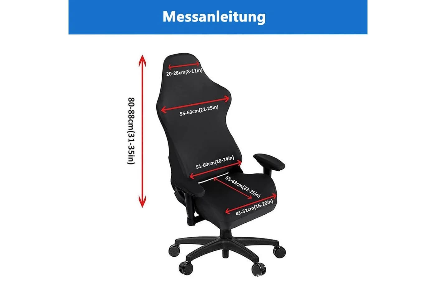 Agger Gaming Stuhlbezug Stretch Universell Bürostuhl Bezug Waschbar Rutschfest - Bild 5