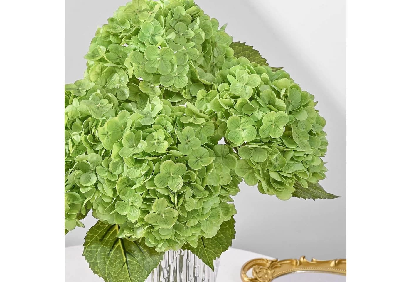 Agger Kunstblumenstrauß 4Pcs Seiden Hortensie Grün - Bild 5