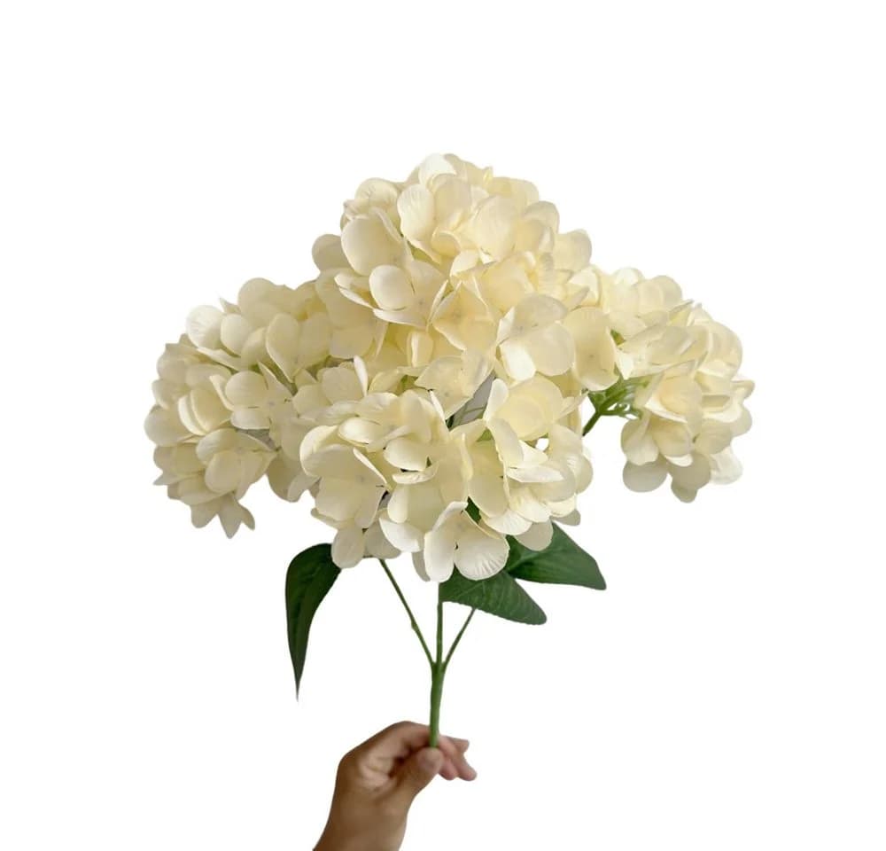 Agger Kunstblumenstrauß 4Pcs Seiden Hortensie Champagner - Bild 2